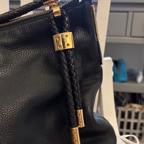 Michael Kors Collection Skorpios Black Hobo with Gold Details - Picture 3 of 5